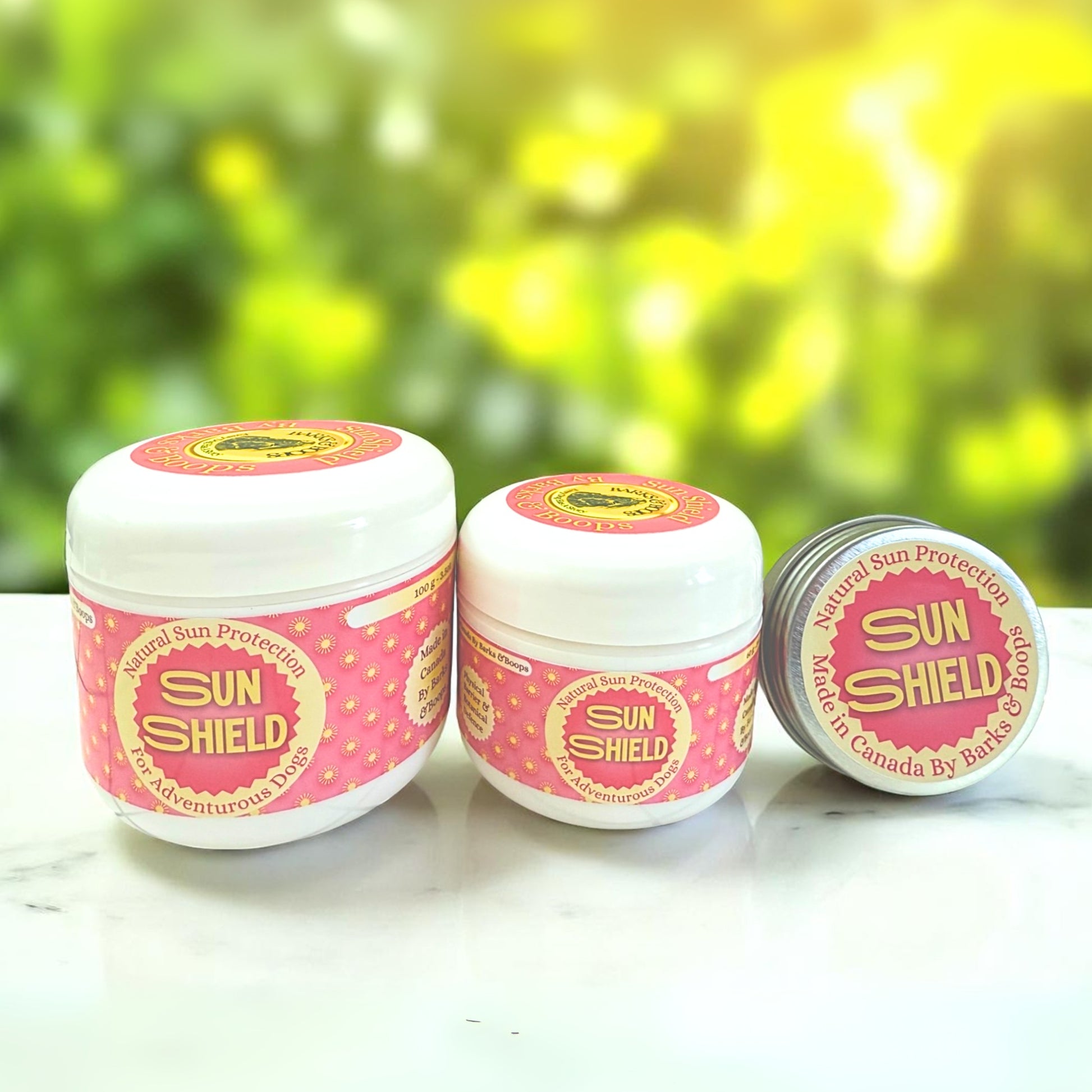 Sun Shield dog sunscreen 35g, 60g and 100g sizes