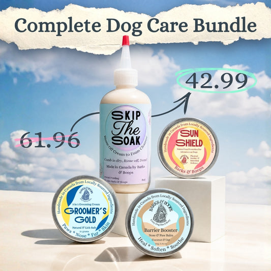 The Complete Dog Care Bundle- 4-product sampler kit from Barks & Boops- Made In Canada